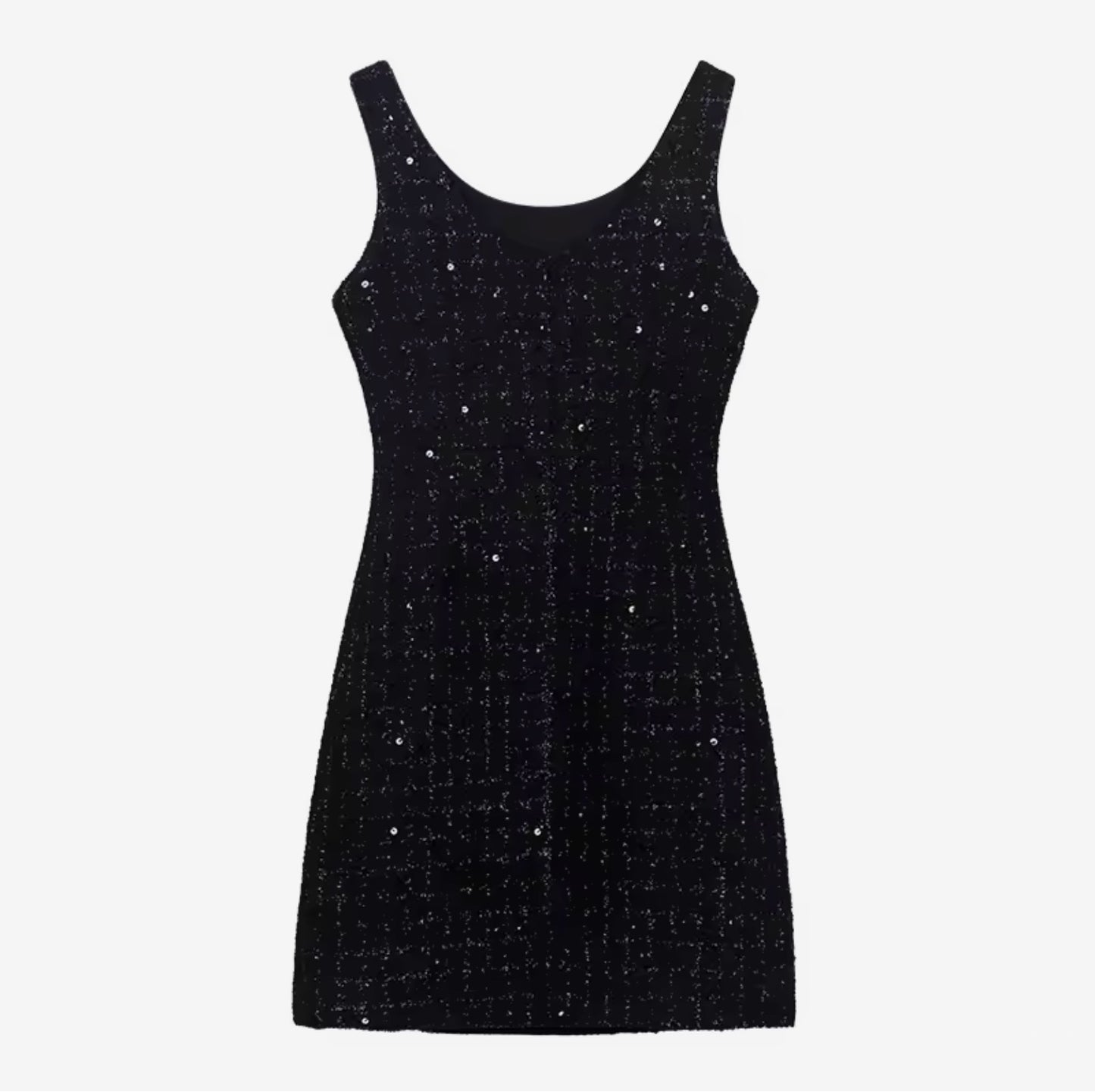 “Luxury Black Tweed Skirt Set – Elegant Two-Piece with Gold Chain Detail”
