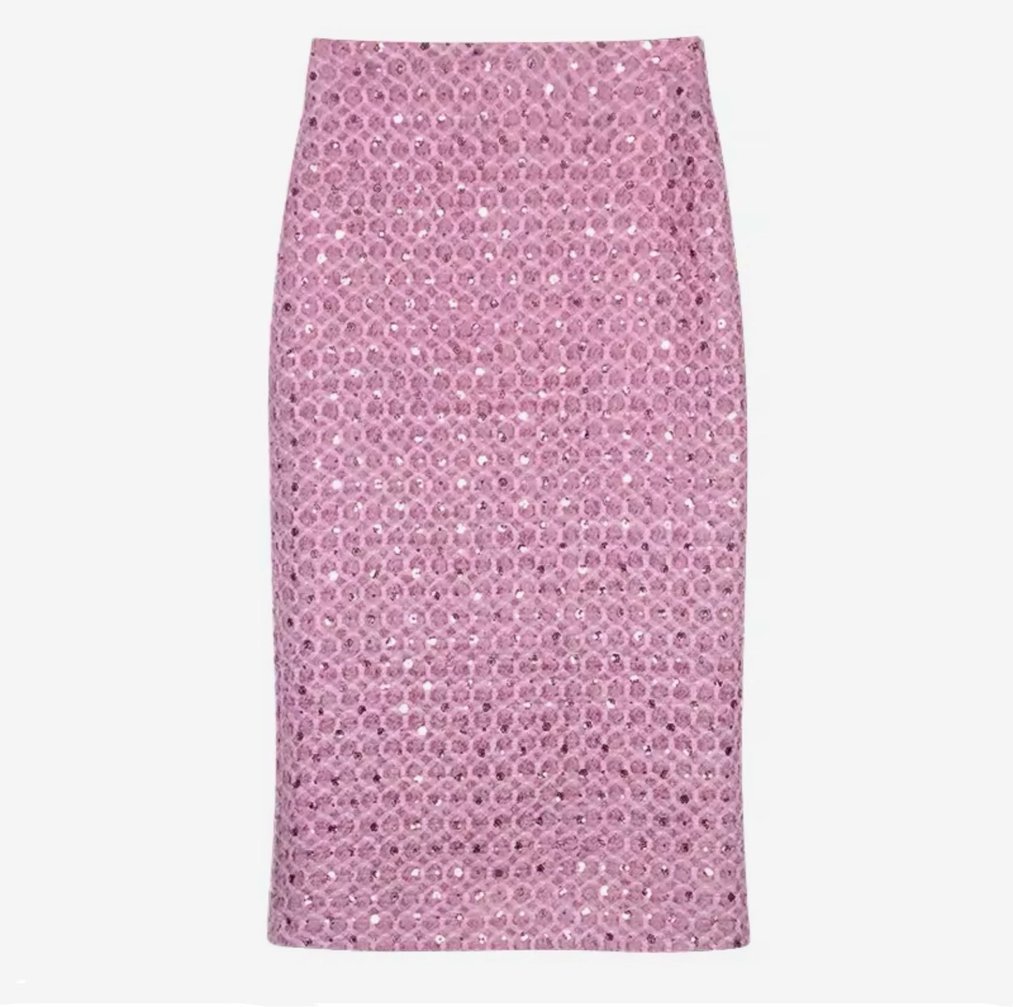 Luxury Lavender Sequin Tweed Skirt Suit Set – Women’s Two-Piece Blazer & Midi Skirt with Gold Trim | Celebrity-Inspired High-End Fashion